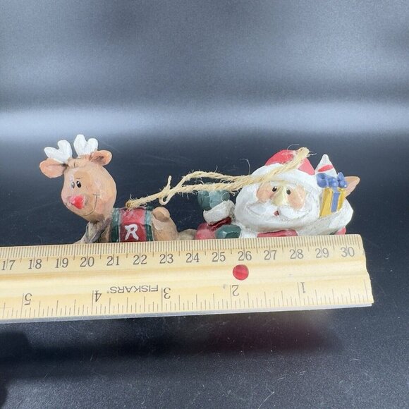 Rudolph Co Whimsical Santa And Rudolph Sleigh Ornament Resin Figurine Decorative - Picture 3 of 10